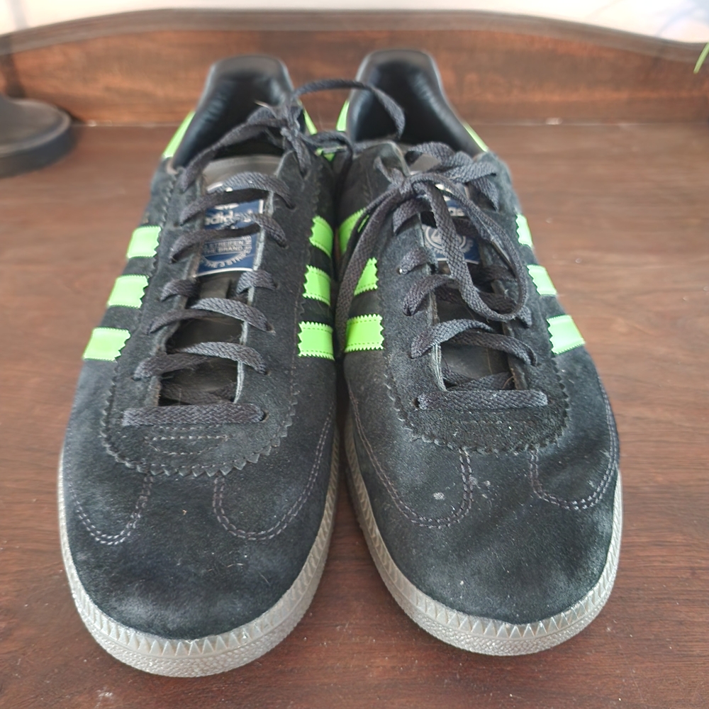 Adidas Men's Black and Green Sneakers